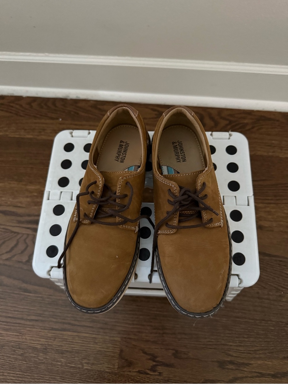 Johnston & Murphy Kids’ Tan Leather Shoes.